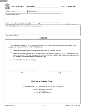 Missouri SATOP Assessment Waiver Judgment