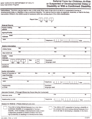 New York State Child At-Risk Referral Form