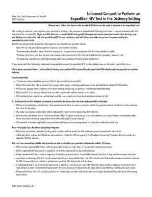 Informed Consent for Expedited HIV Test in New York