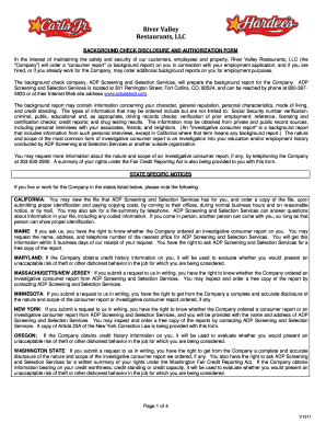 Background Check Disclosure and Authorization Form