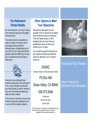 Retirement Fund Distribution Planning Brochure