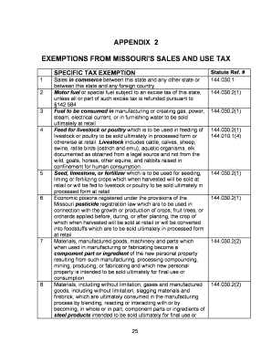 Fillable Online EXEMPTIONS FROM MISSOURI'S SALES AND USE TAX Fax Email ...