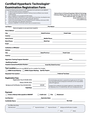 Certification Examination Registration Form - National Board of ... - nbdhmt