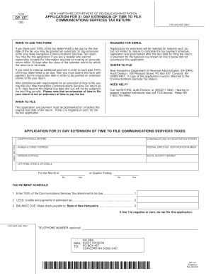 New Hampshire Communications Services Tax Return