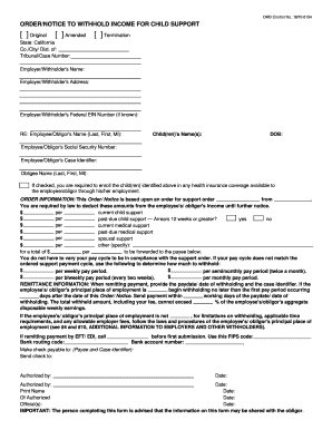 Order/Notice to Withhold Income for Child Support