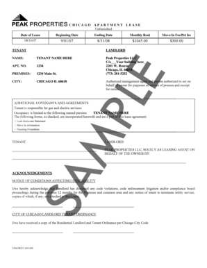 Chicago Apartment Lease Agreement