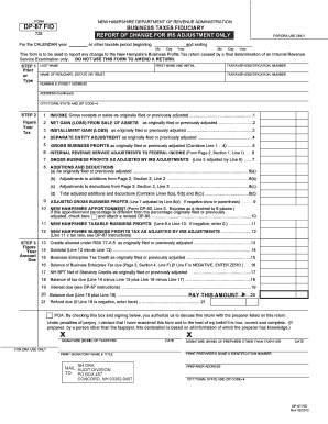 New Hampshire DP-87 FID Business Taxes Fiduciary Form