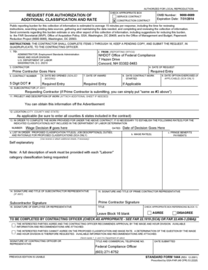 Request for Authorization of Service Contract