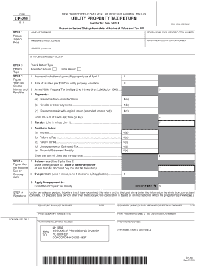 New Hampshire Utility Property Tax Return