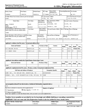 USCIS Form G-325A Biographic Information
