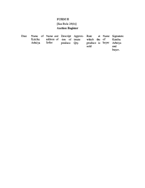 Auction Register Form