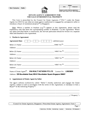 Estate Agency Agreement for Residential Property Sale