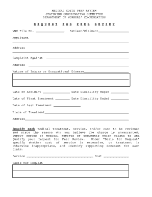 Medical Costs Peer Review Request