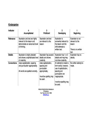 Kindergarten Lesson Evaluation Form