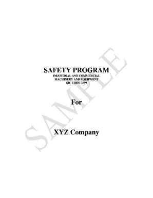 Safety Program for Industrial and Commercial Machinery