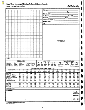 FEMA 154 Seismic Hazard Screening Form