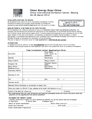 China Visa Application Form