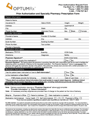 Prior Authorization Request Form