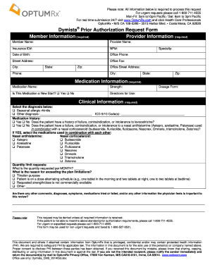 Dymista Prior Authorization Request Form