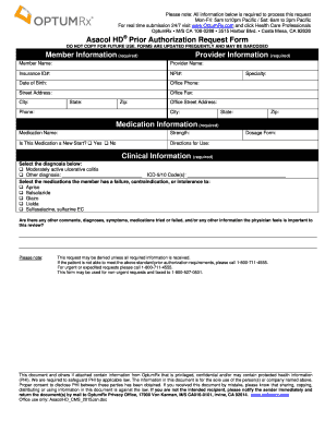 Asacol HD Prior Authorization Request Form