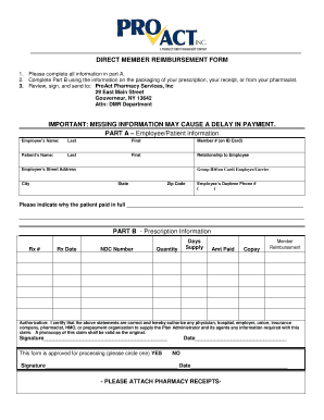 Direct Member Reimbursement Form