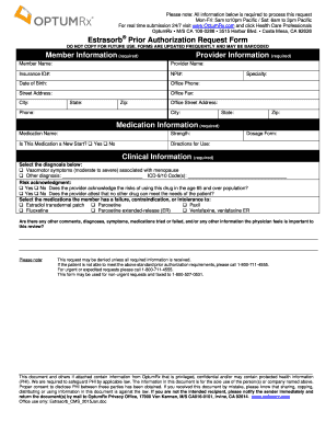 Estrasorb Prior Authorization Request Form