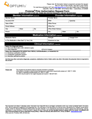 Prolensa Prior Authorization Request Form