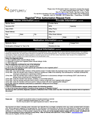 Ragwitek Prior Authorization Request Form