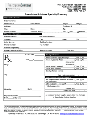 Prior Authorization Request Form