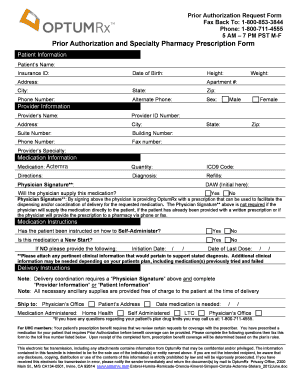 Prior Authorization Request Form