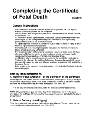 Texas Certificate of Fetal Death