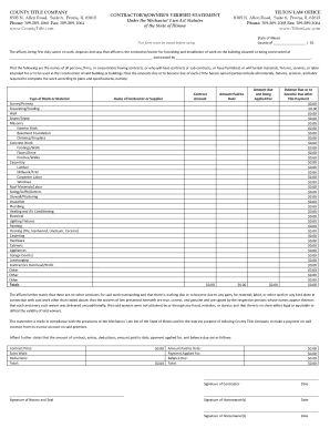 Contractor's Owner's Verified Statement