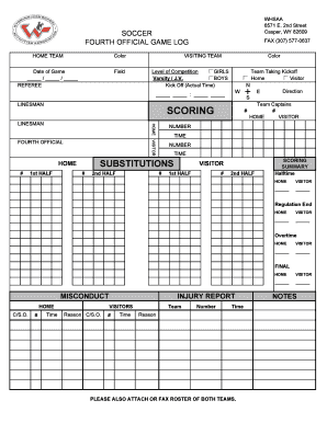 Google sheets meeting agenda template - Soccer Fourth Official Form - whsaa