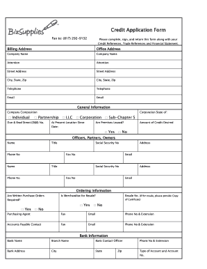 Credit Application Form