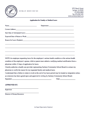 Family or Medical Leave Application