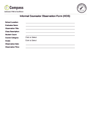 Informal Counselor Observation Form