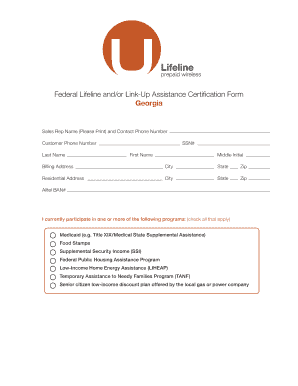 Federal Lifeline and Link-Up Assistance Certification Form
