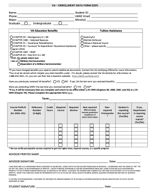 UMKC VA Enrollment Data Form