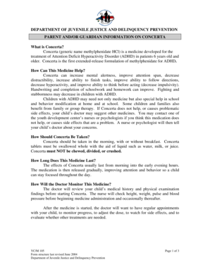 Parent Guardian Information on Concerta