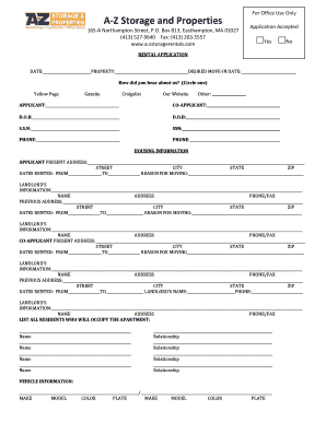 Rental Application Form