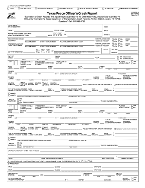 Texas Peace Officer's Crash Report Form