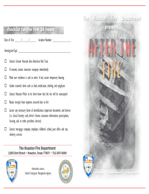 Houston Fire Department Checklist