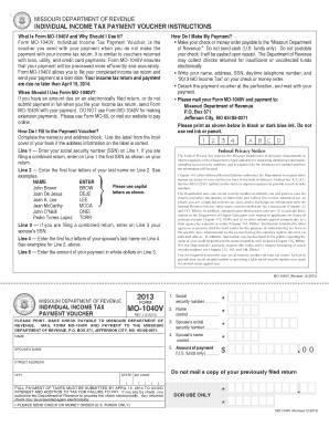 2014 form mo 1040v fill online printable fillable blank pdffiller form 1040 v 2013