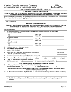 Accountants Professional Liability Insurance Claim Form