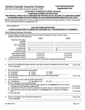 Accountants Professional Liability Insurance Proposal Form