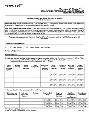 Accountants Professional Liability Coverage Securities Supplement