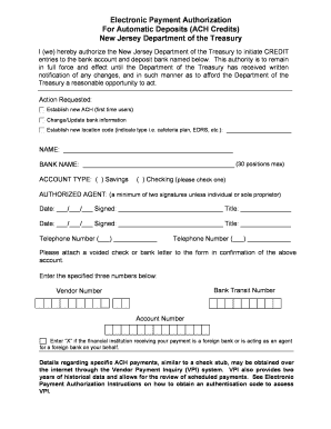 Electronic Payment Authorization Form