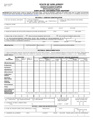 Employee Information Report Form AA302