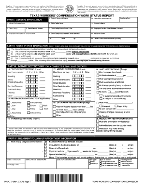 Texas Workers' Compensation Work Status Report