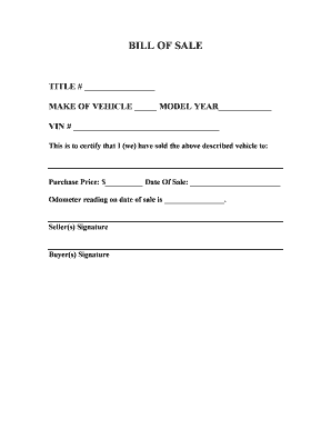 Vehicle Bill of Sale